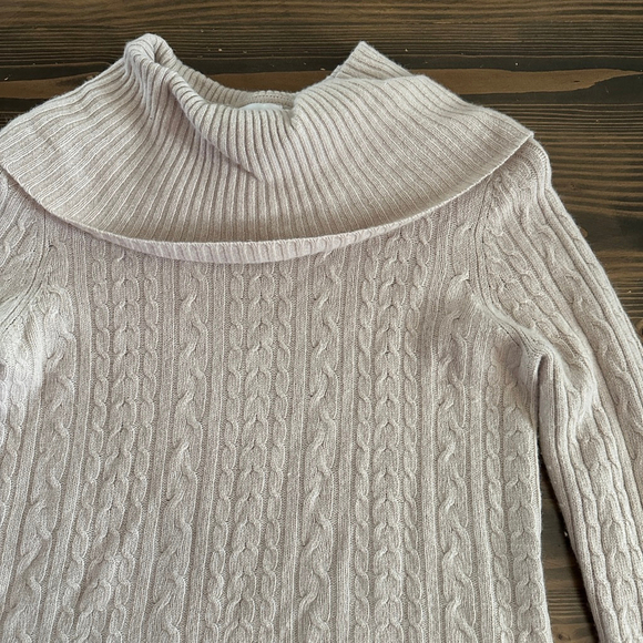 Charter Club Sweaters - Women’s Charter Club Cable Knit Cowl Neck Sweater XL Beige Cozy Luxe
